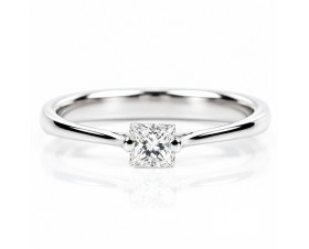 Годежен Пръстен 18К Бяло Злато с  Принцес  Диамант Bloom Jewellery
